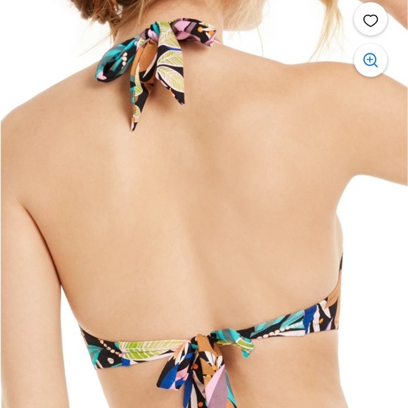 Bar III Bikini Set Keyhole Top Hipster Bottoms size L Hidden Jungle NWT - Picture 13 of 15